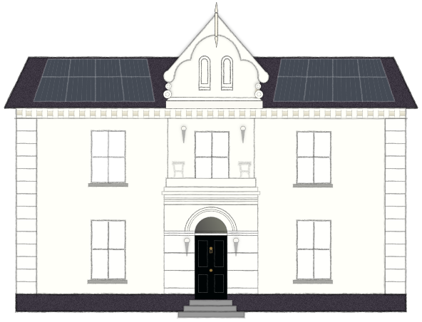 Front Elevation of Caemorgan Mansion